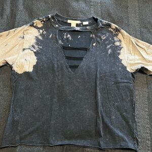 Gilded Intent Black and Tan Distressed Top